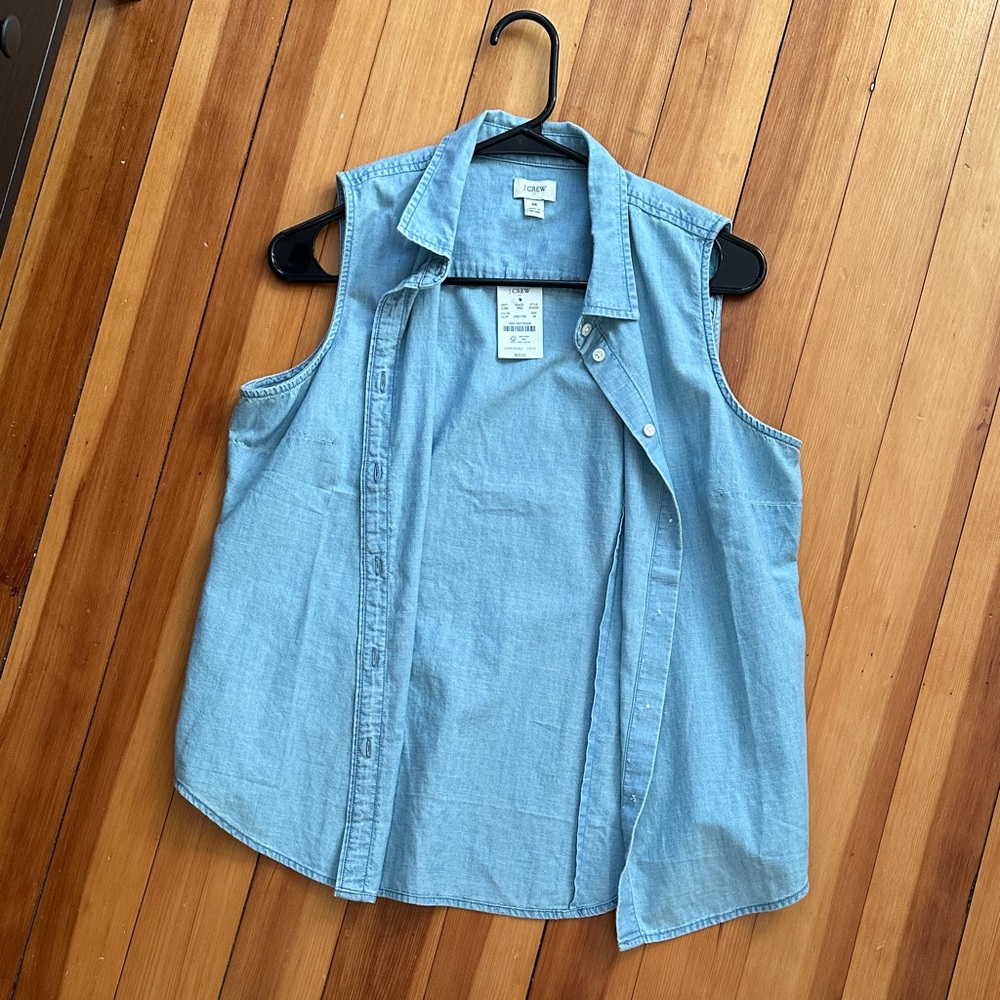 J. Crew Light Blue Sleeveless Blouse
